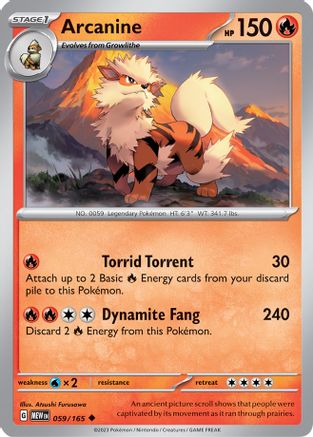 Arcanine (59) [SV: Scarlet & Violet 151] Pokemon Single Pokémon