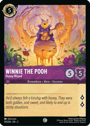 Winnie the Pooh - Hunny Wizard (59/204) [Rise of the Floodborn] Cold Foil Lorcana Single Disney
