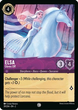 Elsa - Gloves Off (39/204) [Rise of the Floodborn] Cold Foil Lorcana Single Disney