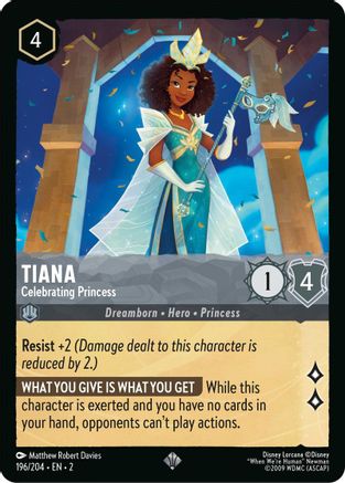 Tiana - Celebrating Princess (196/204) [Rise of the Floodborn] Lorcana Single Disney