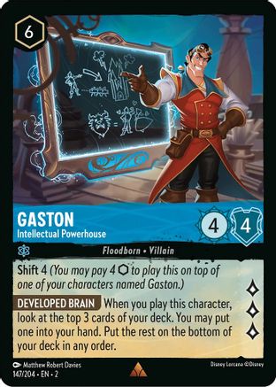 Gaston - Intellectual Powerhouse (147/204) [Rise of the Floodborn] Cold Foil Lorcana Single Disney