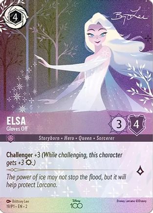 Elsa - Gloves Off (Alternate Art) (19) [Disney100 Promos] Holofoil Lorcana Single Disney