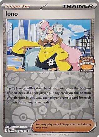 Iono - 185/193 (Regional Championships) () Reverse Holofoil [Promos: League & Championship Cards] Pokemon Single Pokémon