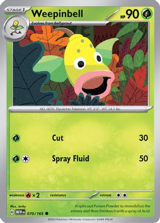 Weepinbell (70) Reverse Holofoil [SV: Scarlet & Violet 151] Pokemon Single Pokémon