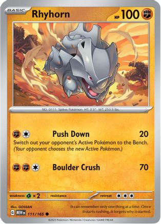 Rhyhorn (111) [SV: Scarlet & Violet 151] Pokemon Single Pokémon