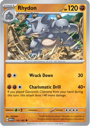 Rhydon (112) [SV: Scarlet & Violet 151] Pokemon Single Pokémon