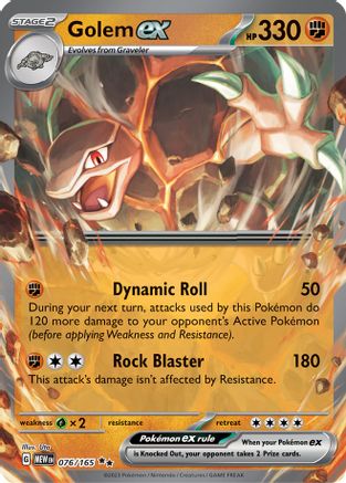 Golem ex - 076/165 Holofoil [SV: Scarlet & Violet 151] Pokemon Single Pokémon