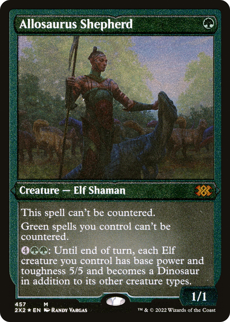 Allosaurus Shepherd (Foil Etched) (2X2-457) [Double Masters 2022] Foil MTG Single Wizards of the Coast