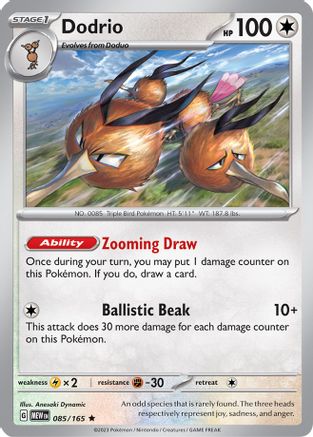 Dodrio (85) Reverse Holofoil [SV: Scarlet & Violet 151] Pokemon Single Pokémon