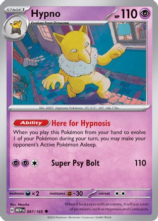 Hypno (97) [SV: Scarlet & Violet 151] Pokemon Single Pokémon