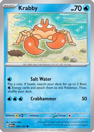Krabby (98) [SV: Scarlet & Violet 151] Pokemon Single Pokémon
