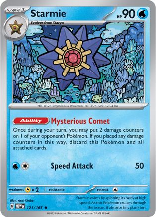 Starmie (121) Reverse Holofoil [SV: Scarlet & Violet 151] Pokemon Single Pokémon