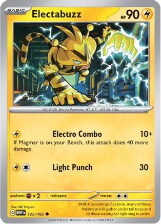 Electabuzz (125) Reverse Holofoil [SV: Scarlet & Violet 151] Pokemon Single Pokémon