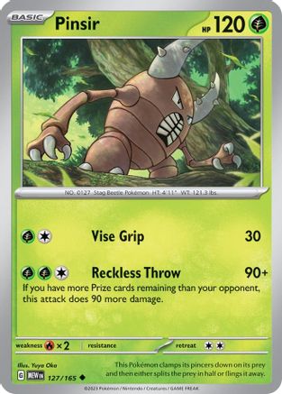 Pinsir (127) Reverse Holofoil [SV: Scarlet & Violet 151] Pokemon Single Pokémon