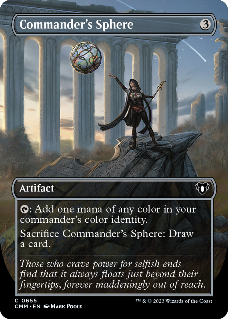 Commander's Sphere (CMM-655) [Commander Masters] (Borderless) Foil MTG Single Wizards of the Coast