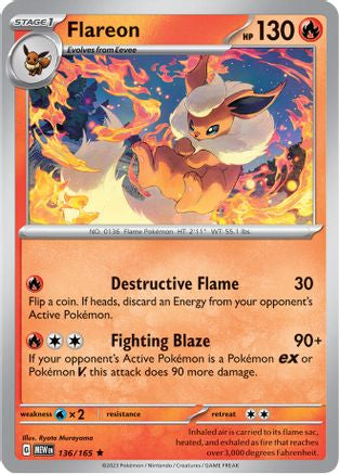 Flareon (136) Holofoil [SV: Scarlet & Violet 151] Pokemon Single Pokémon