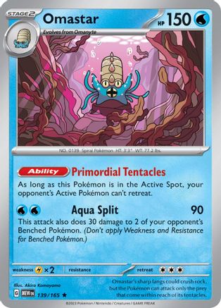 Omastar (139) Holofoil [SV: Scarlet & Violet 151] Pokemon Single Pokémon