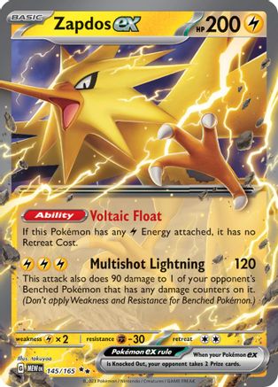 Zapdos ex - 145/165 Holofoil [SV: Scarlet & Violet 151] Pokemon Single Pokémon