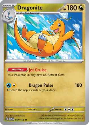 Dragonite (149) Reverse Holofoil [SV: Scarlet & Violet 151] Pokemon Single Pokémon