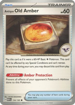 Antique Old Amber (154) Reverse Holofoil [SV: Scarlet & Violet 151] Pokemon Single Pokémon
