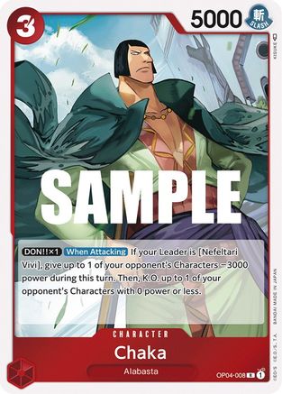Chaka (OP04-008) [Kingdoms of Intrigue] Foil One Piece Single Bandai