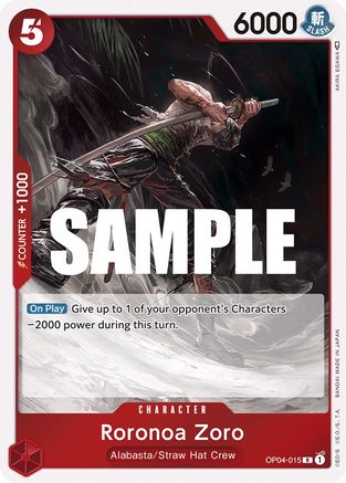 Roronoa Zoro (OP04-015) [Kingdoms of Intrigue] Foil One Piece Single Bandai