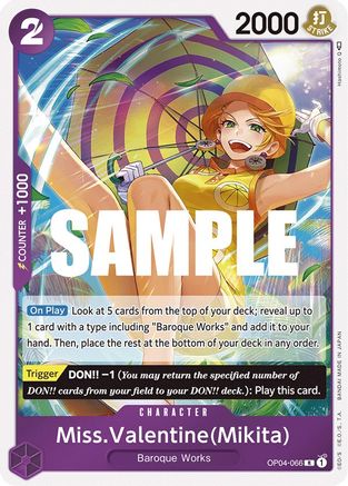 Miss.Valentine(Mikita) (OP04-066) [Kingdoms of Intrigue] Foil One Piece Single Bandai