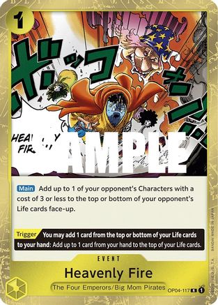 Heavenly Fire (OP04-117) [Kingdoms of Intrigue] Foil One Piece Single Bandai