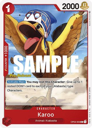 Karoo (OP04-004) [Kingdoms of Intrigue Pre-Release Cards] One Piece Single Bandai