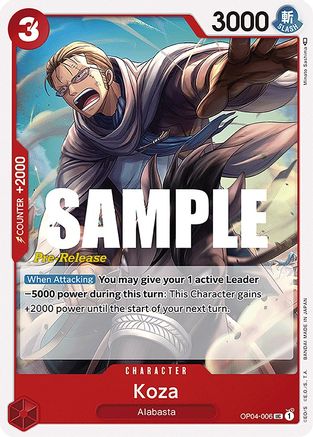 Koza (OP04-006) [Kingdoms of Intrigue Pre-Release Cards] One Piece Single Bandai