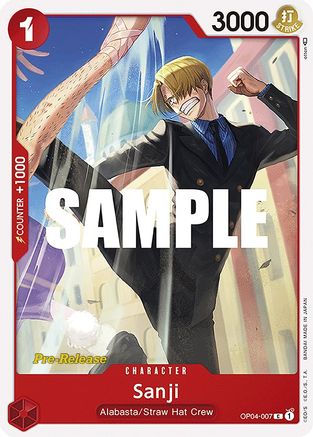 Sanji (007) (OP04-007) [Kingdoms of Intrigue Pre-Release Cards] One Piece Single Bandai