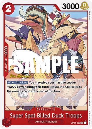 Super Spot-Billed Duck Troops (OP04-009) [Kingdoms of Intrigue Pre-Release Cards] One Piece Single Bandai