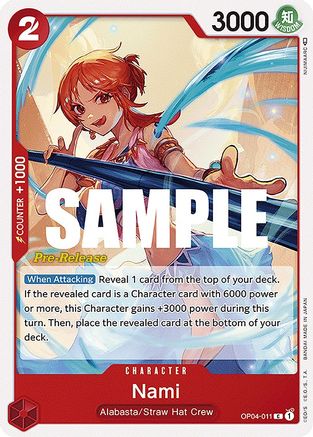 Nami (OP04-011) [Kingdoms of Intrigue Pre-Release Cards] One Piece Single Bandai