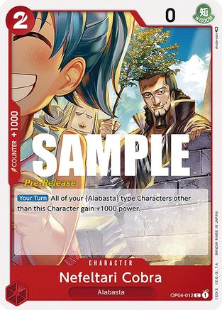 Nefeltari Cobra (OP04-012) [Kingdoms of Intrigue Pre-Release Cards] One Piece Single Bandai