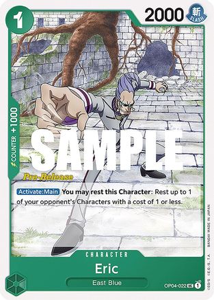 Eric (OP04-022) [Kingdoms of Intrigue Pre-Release Cards] One Piece Single Bandai