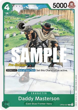 Daddy Masterson (OP04-027) [Kingdoms of Intrigue Pre-Release Cards] One Piece Single Bandai