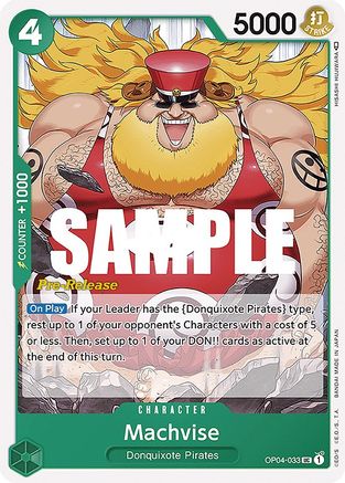Machvise (OP04-033) [Kingdoms of Intrigue Pre-Release Cards] One Piece Single Bandai