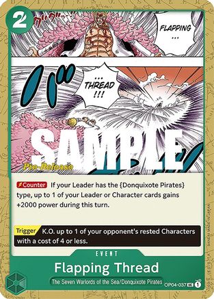 Flapping Thread (OP04-037) [Kingdoms of Intrigue Pre-Release Cards] One Piece Single Bandai