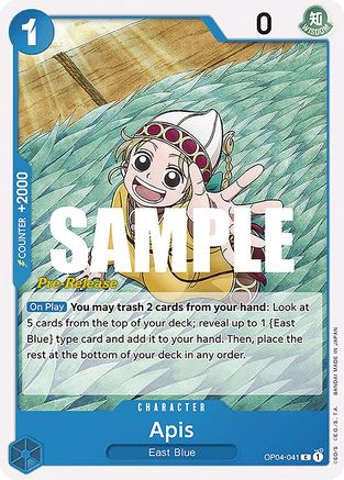 Apis (OP04-041) [Kingdoms of Intrigue Pre-Release Cards] One Piece Single Bandai