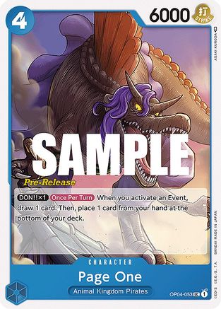 Page One (OP04-053) [Kingdoms of Intrigue Pre-Release Cards] One Piece Single Bandai