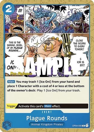 Plague Rounds (OP04-055) [Kingdoms of Intrigue Pre-Release Cards] One Piece Single Bandai