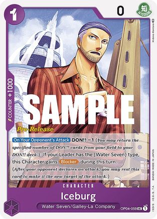 Iceburg (OP04-059) [Kingdoms of Intrigue Pre-Release Cards] One Piece Single Bandai