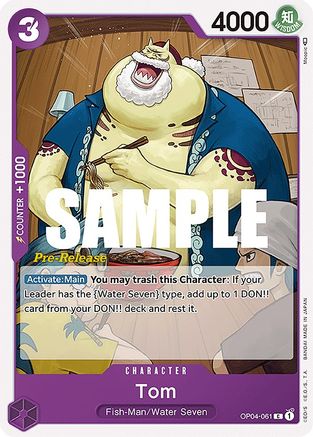 Tom (OP04-061) [Kingdoms of Intrigue Pre-Release Cards] One Piece Single Bandai