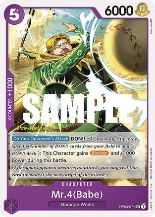 Mr.4 (Babe) (OP04-071) [Kingdoms of Intrigue Pre-Release Cards] One Piece Single Bandai