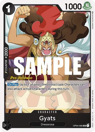 Gyats (OP04-080) [Kingdoms of Intrigue Pre-Release Cards] One Piece Single Bandai