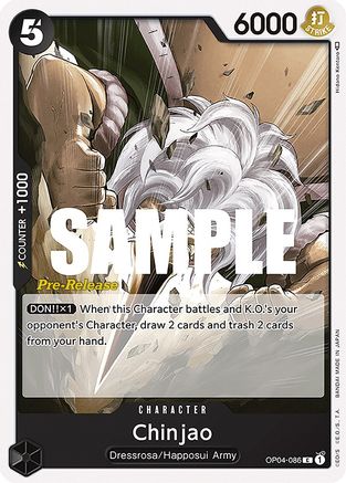 Chinjao (OP04-086) [Kingdoms of Intrigue Pre-Release Cards] One Piece Single Bandai