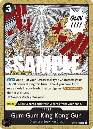 Gum-Gum King Kong Gun (OP04-093) [Kingdoms of Intrigue Pre-Release Cards] One Piece Single Bandai