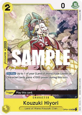 Kouzuki Hiyori (OP04-103) [Kingdoms of Intrigue Pre-Release Cards] One Piece Single Bandai