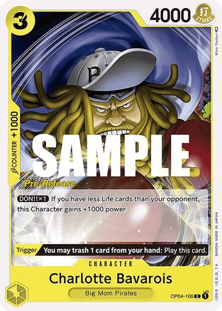 Charlotte Bavarois (OP04-106) [Kingdoms of Intrigue Pre-Release Cards] One Piece Single Bandai
