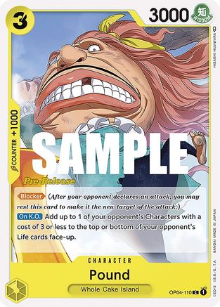 Pound (OP04-110) [Kingdoms of Intrigue Pre-Release Cards] One Piece Single Bandai